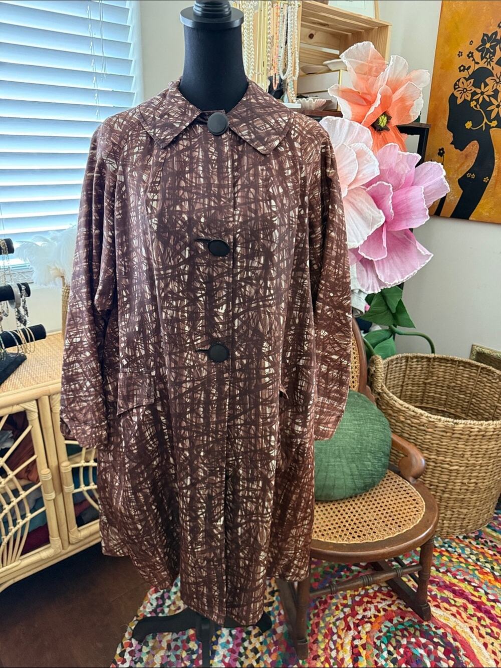 Vintage 50s/60s Union Made Rain-Paka Traveler MCM Mod Swing Atomic Beatnik Coat